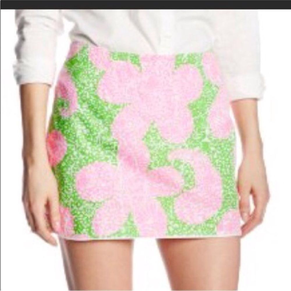 Lilly Pulitzer Cosette Skort Limeade Cheat Ya Bow Pink Green Preppy Y2K EUC